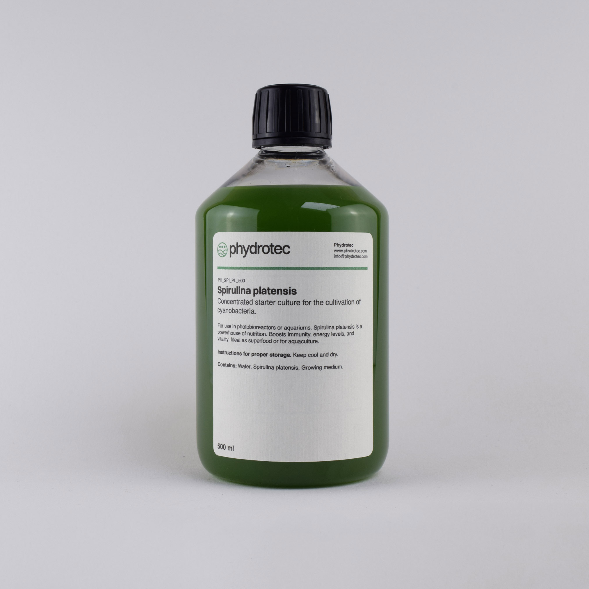 Lebende Spirulina platensis Cyanobakterien-Starterkultur - 500 ml